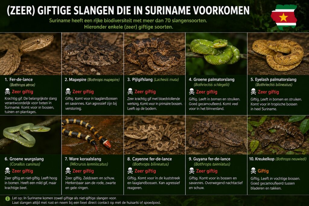 Giftige slangen die in SU voorkomen